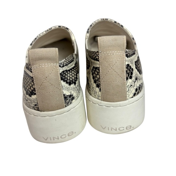 Vince Snake Print Loafers in Cream and Brown - Picture 4 of 7